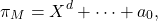 \[ \pi_M=X^d+\dots+a_0, \]