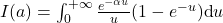 I(a)=\intzi \frac{e^{-\al u}}{u}(1-e^{-u})\d u